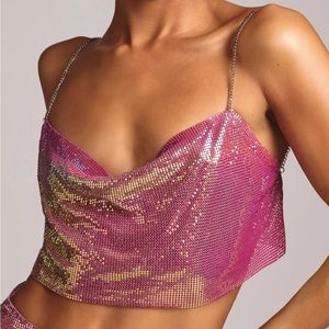 Oh Polly pink chainmail top